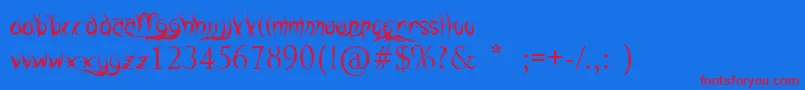 HighwayToHell Font – Red Fonts on Blue Background