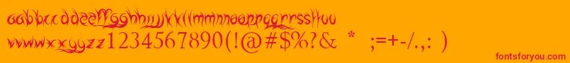 HighwayToHell Font – Red Fonts on Orange Background