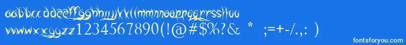 HighwayToHell Font – Yellow Fonts on Blue Background