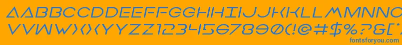 フォントEarthorbiterexpandital – オレンジの背景に青い文字