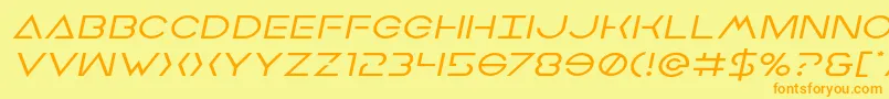 Earthorbiterexpandital Font – Orange Fonts on Yellow Background