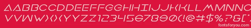 Earthorbiterexpandital-Schriftart – Rosa Schriften auf rotem Hintergrund