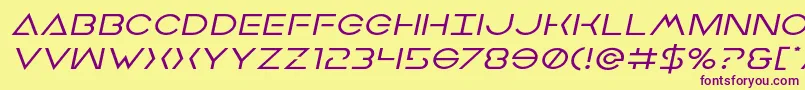 Earthorbiterexpandital Font – Purple Fonts on Yellow Background