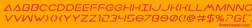 Earthorbiterexpandital Font – Red Fonts on Orange Background