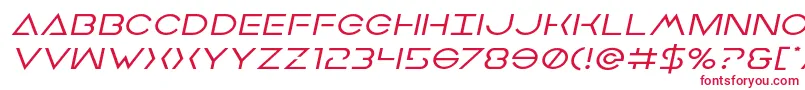 フォントEarthorbiterexpandital – 白い背景に赤い文字