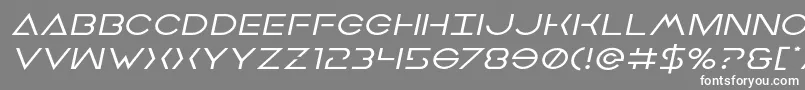 フォントEarthorbiterexpandital – 灰色の背景に白い文字