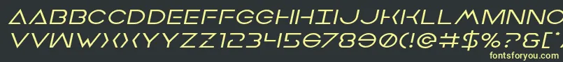 フォントEarthorbiterexpandital – 黒い背景に黄色の文字