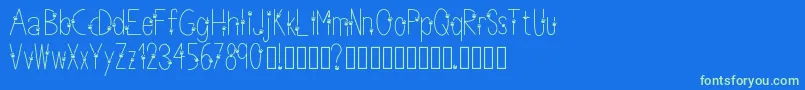 Thinpaws Font – Green Fonts on Blue Background