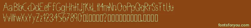 Thinpaws-fontti – vihreät fontit ruskealla taustalla