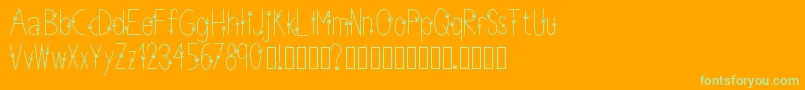 Thinpaws Font – Green Fonts on Orange Background