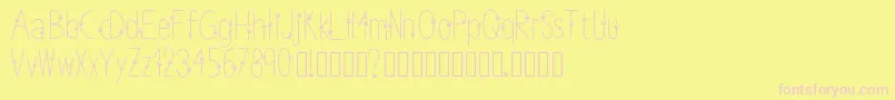 Thinpaws-fontti – vaaleanpunaiset fontit keltaisella taustalla