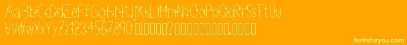 Thinpaws Font – Yellow Fonts on Orange Background