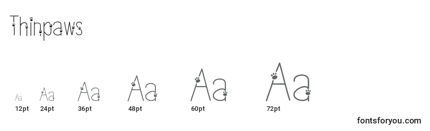 Thinpaws Font Sizes