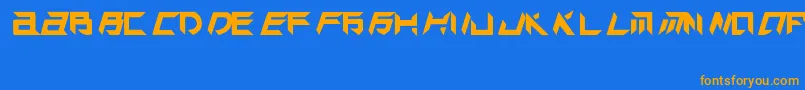 TekHedAggresive Font – Orange Fonts on Blue Background
