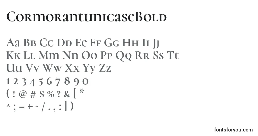 A fonte CormorantunicaseBold – alfabeto, números, caracteres especiais