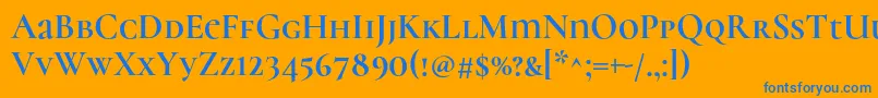 CormorantunicaseBold Font – Blue Fonts on Orange Background
