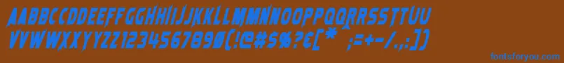 LaserRodItalic Font – Blue Fonts on Brown Background
