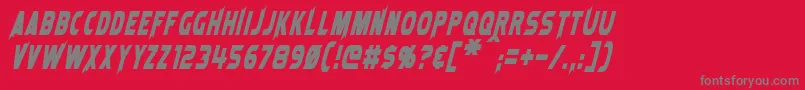 LaserRodItalic-Schriftart – Graue Schriften auf rotem Hintergrund