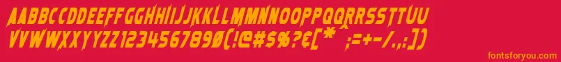 LaserRodItalic Font – Orange Fonts on Red Background