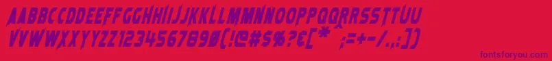 LaserRodItalic Font – Purple Fonts on Red Background