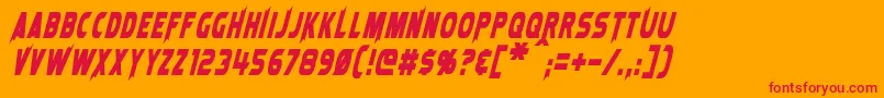 LaserRodItalic Font – Red Fonts on Orange Background