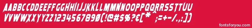 LaserRodItalic Font – White Fonts on Red Background