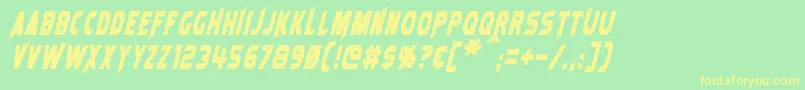 LaserRodItalic Font – Yellow Fonts on Green Background