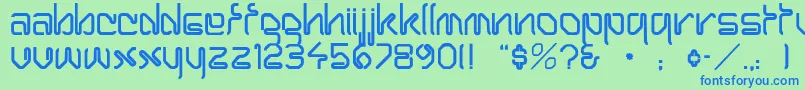Шрифт HairpinNormal – синие шрифты на зелёном фоне