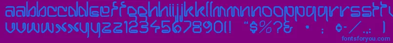 HairpinNormal Font – Blue Fonts on Purple Background