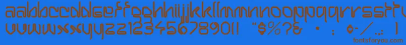 HairpinNormal-Schriftart – Braune Schriften auf blauem Hintergrund