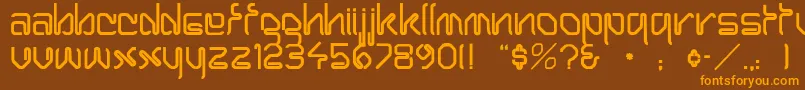 Czcionka HairpinNormal – pomarańczowe czcionki na brązowym tle