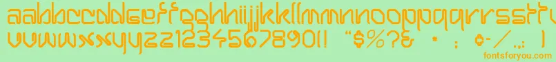 fuente HairpinNormal – Fuentes Naranjas Sobre Fondo Verde