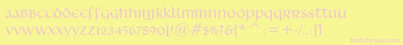 LeoNormal Font – Pink Fonts on Yellow Background