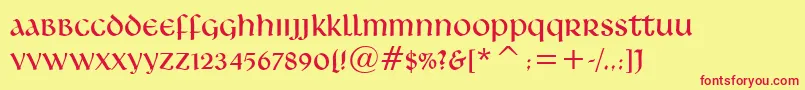 LeoNormal Font – Red Fonts on Yellow Background