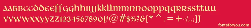 LeoNormal Font – Yellow Fonts on Red Background