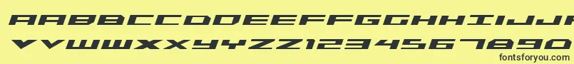 TriremeBoldItalic Font – Black Fonts on Yellow Background