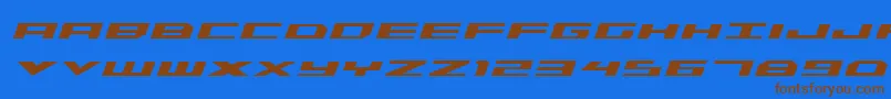 TriremeBoldItalic Font – Brown Fonts on Blue Background