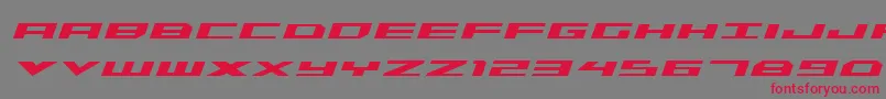 Czcionka TriremeBoldItalic – czerwone czcionki na szarym tle