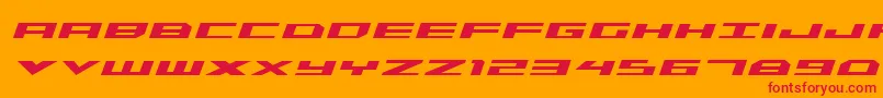 TriremeBoldItalic Font – Red Fonts on Orange Background