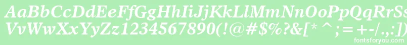 Dutch811BoldItalicBt Font – White Fonts on Green Background