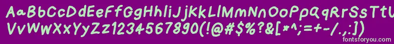 Loogiehawkobl Font – Green Fonts on Purple Background