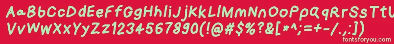 Loogiehawkobl Font – Green Fonts on Red Background