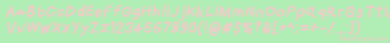 Loogiehawkobl Font – Pink Fonts on Green Background