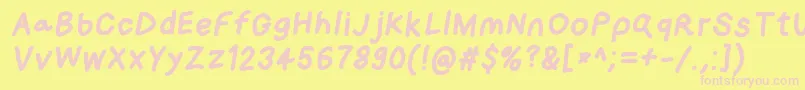 Loogiehawkobl Font – Pink Fonts on Yellow Background