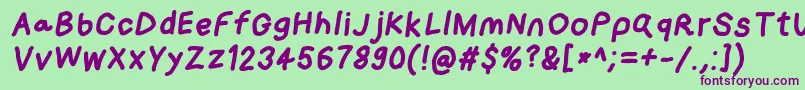 Loogiehawkobl Font – Purple Fonts on Green Background