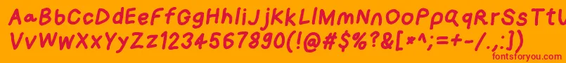 Loogiehawkobl Font – Red Fonts on Orange Background