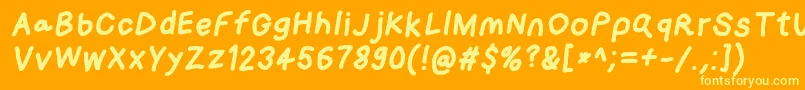 Loogiehawkobl Font – Yellow Fonts on Orange Background