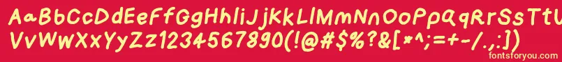 Loogiehawkobl Font – Yellow Fonts on Red Background