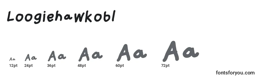Размеры шрифта Loogiehawkobl
