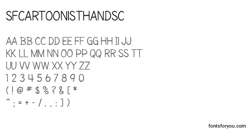 Шрифт SfCartoonistHandSc – алфавит, цифры, специальные символы